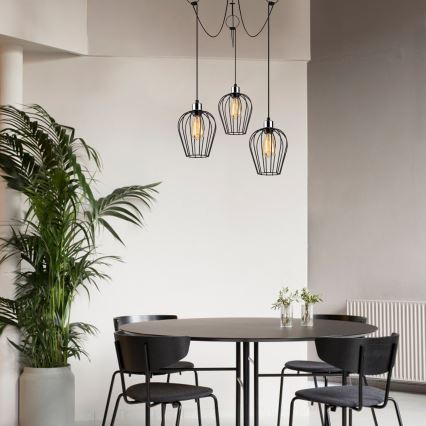 Hanglamp aan een koord TEL 3xE27/40W/230V spin