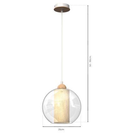 Hanglamp aan een koord TELA 1xE27/60W/230V d. 25 cm