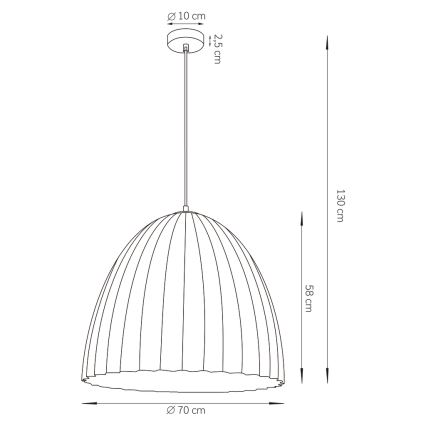 Hanglamp aan een koord TELMA 1xE27/60W/230V diameter 70 cm zwart/goud