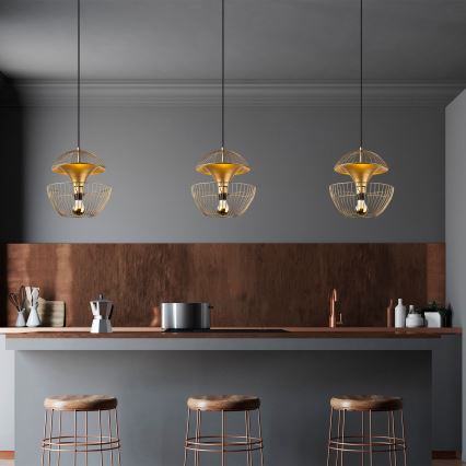 Hanglamp aan een koord TELMANDER 1xE27/40W/230V goud