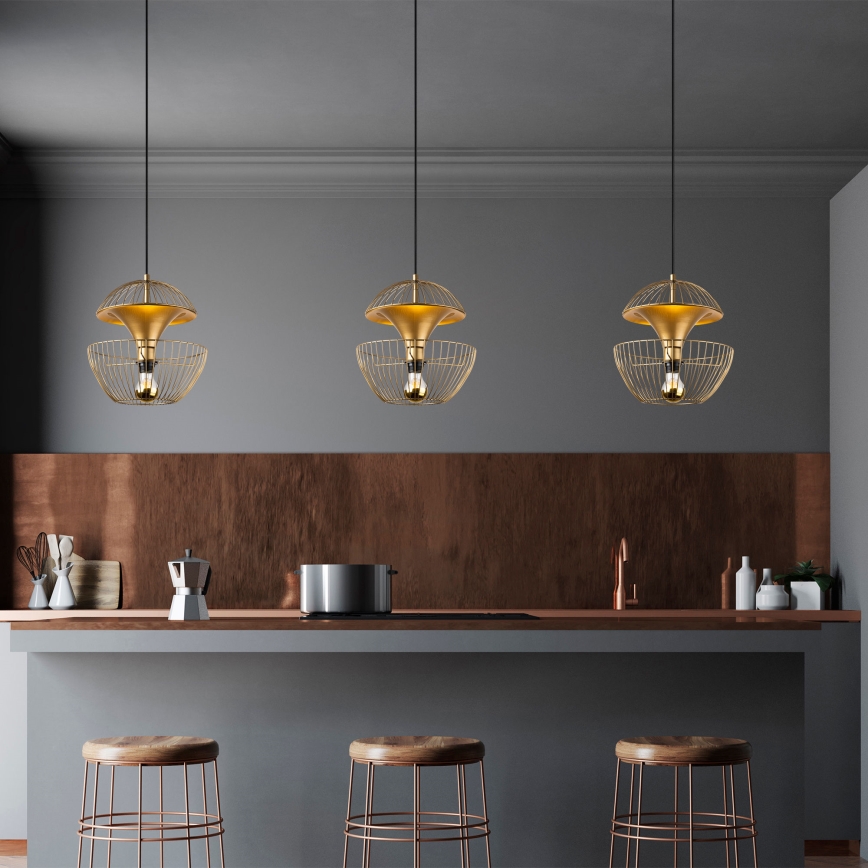 Hanglamp aan een koord TELMANDER 1xE27/40W/230V goud