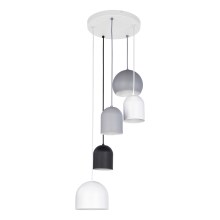 Hanglamp aan een koord TEMPRE 5xE27/15W/230V wit/grijs/zwart