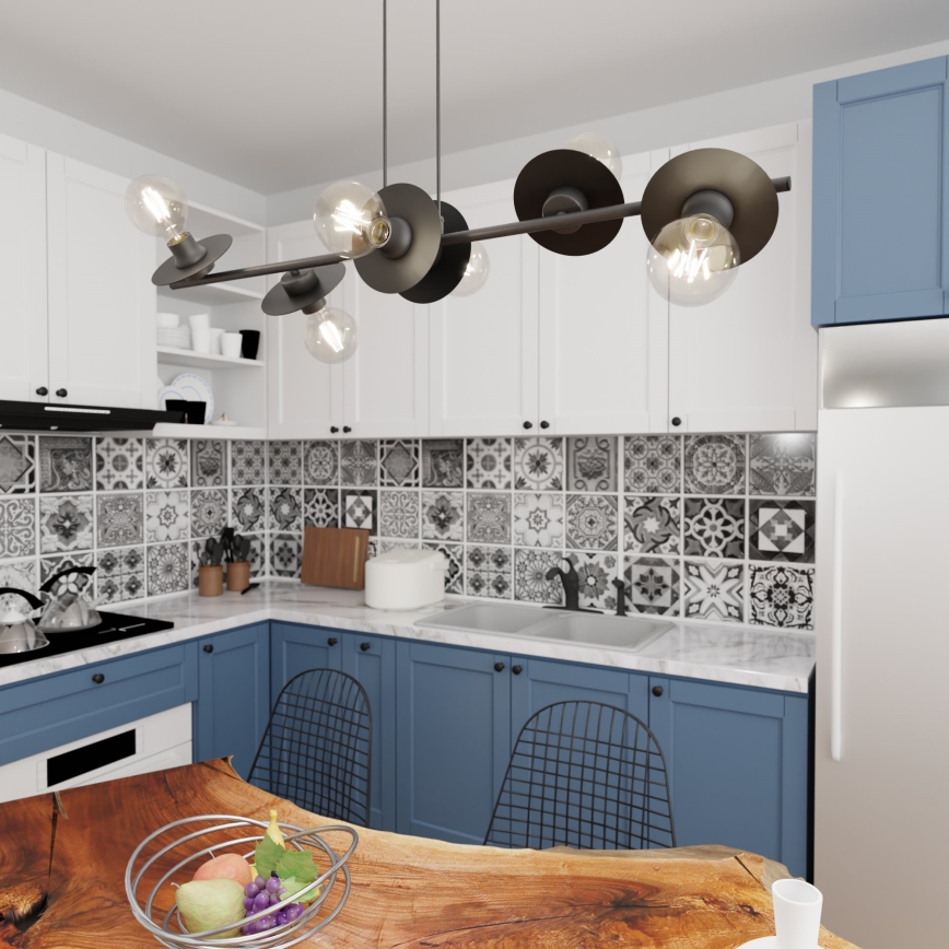 Hanglamp aan een koord TOKEN 6xE27/15W/230V zwart