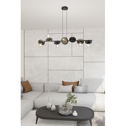 Hanglamp aan een koord TOKEN 8xE27/15W/230V zwart
