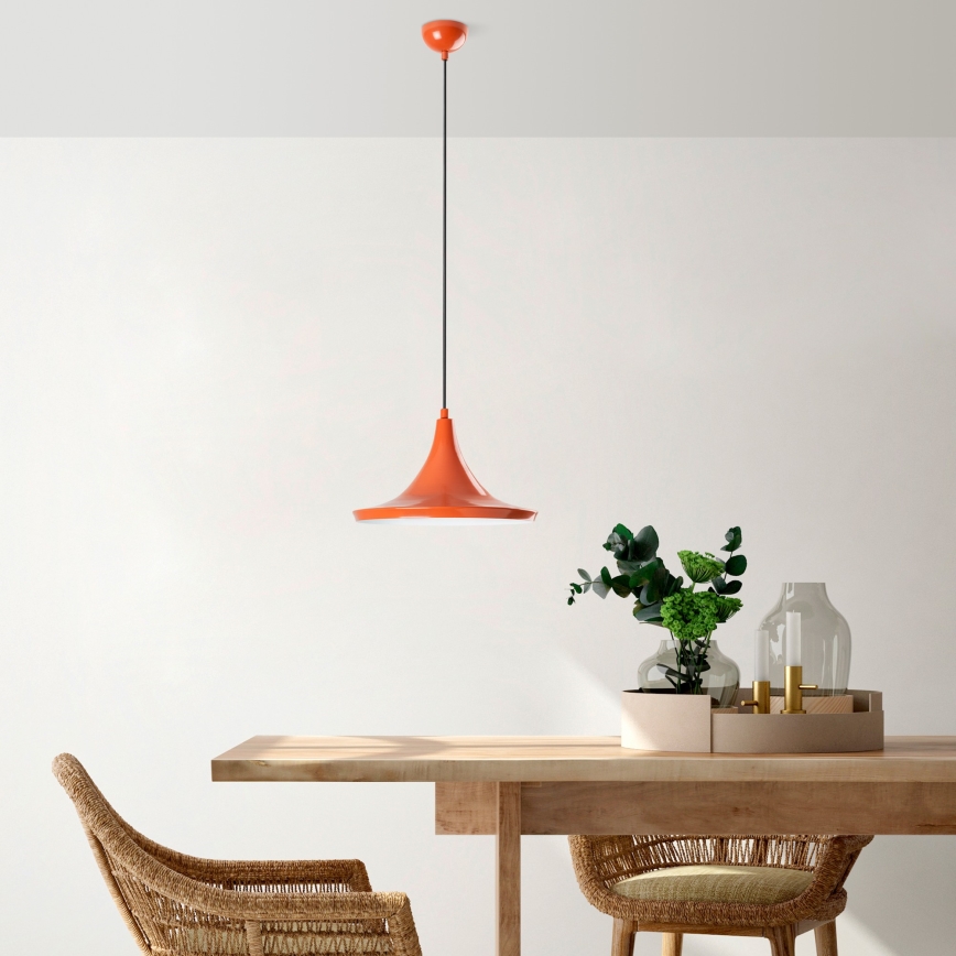 Hanglamp aan een koord TOM 1xE27/40W/230V oranje
