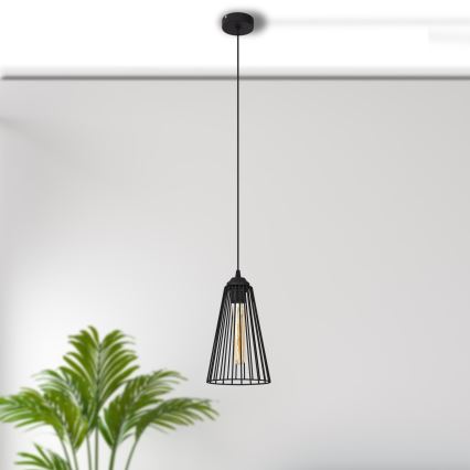 Hanglamp aan een koord TORRI 1xE27/15W/230V diameter 16 cm zwart