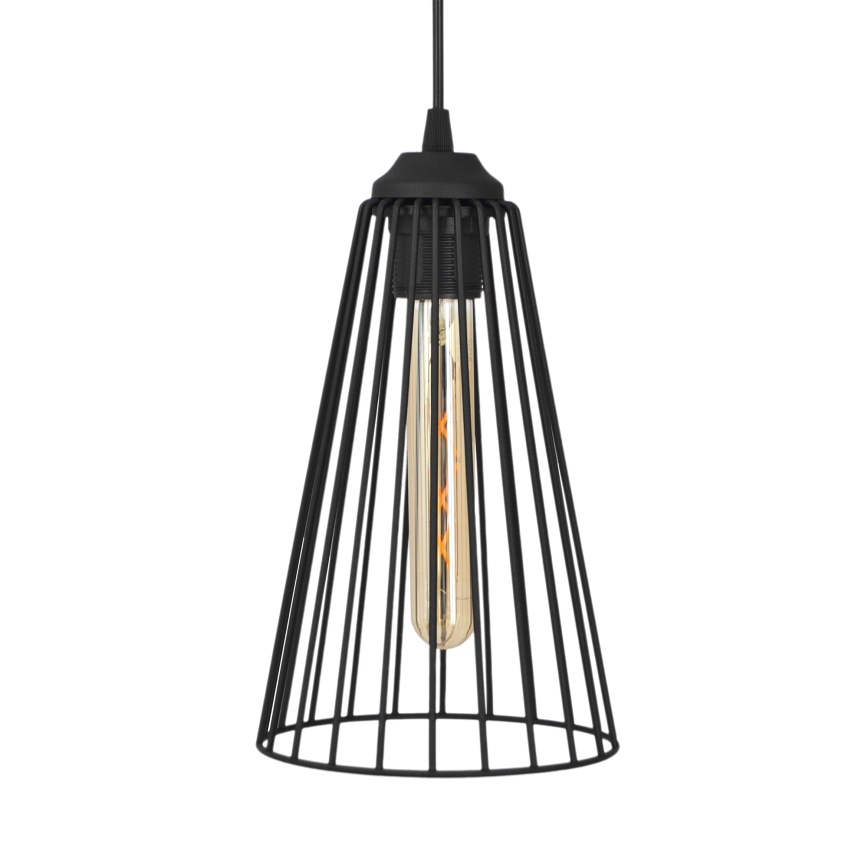 Hanglamp aan een koord TORRI 1xE27/15W/230V diameter 16 cm zwart