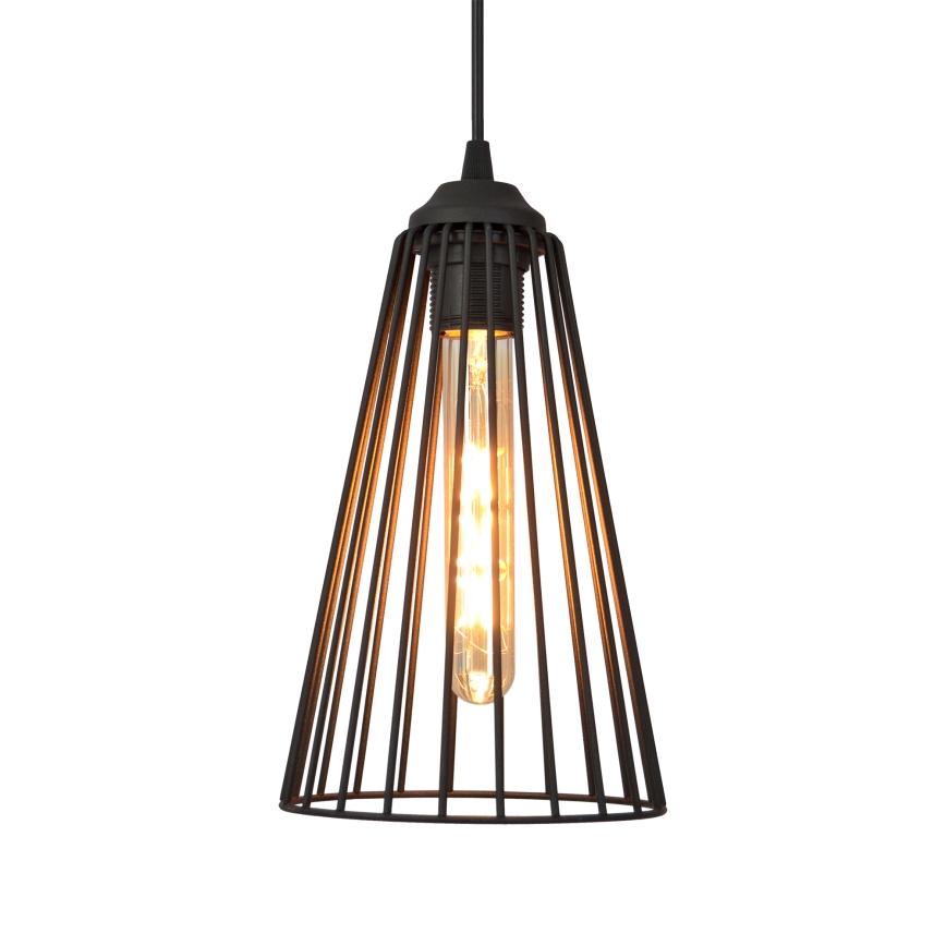 Hanglamp aan een koord TORRI 1xE27/15W/230V diameter 16 cm zwart