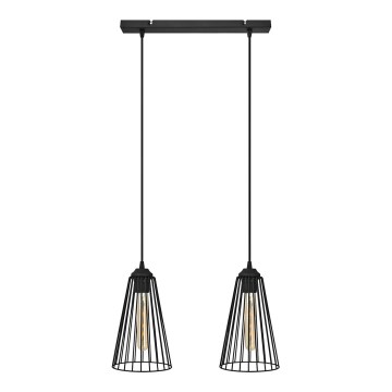 Hanglamp aan een koord TORRI 2xE27/15W/230V zwart