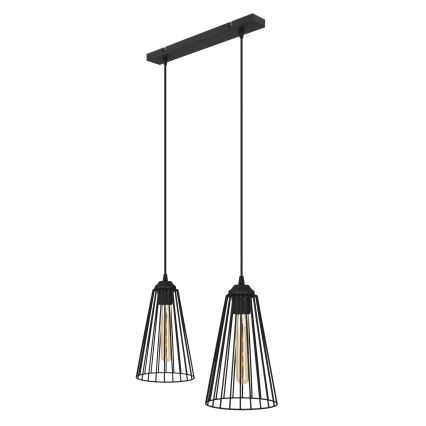 Hanglamp aan een koord TORRI 2xE27/15W/230V zwart