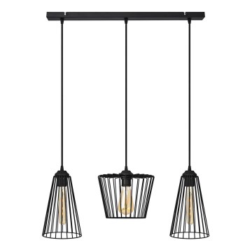 Hanglamp aan een koord TORRI 3xE27/15W/230V zwart