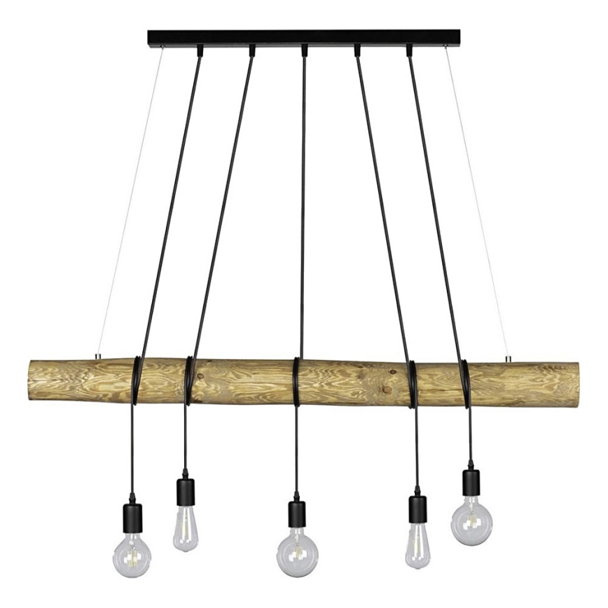 Hanglamp aan een koord TRABO 5xE27/60W/230V grenen