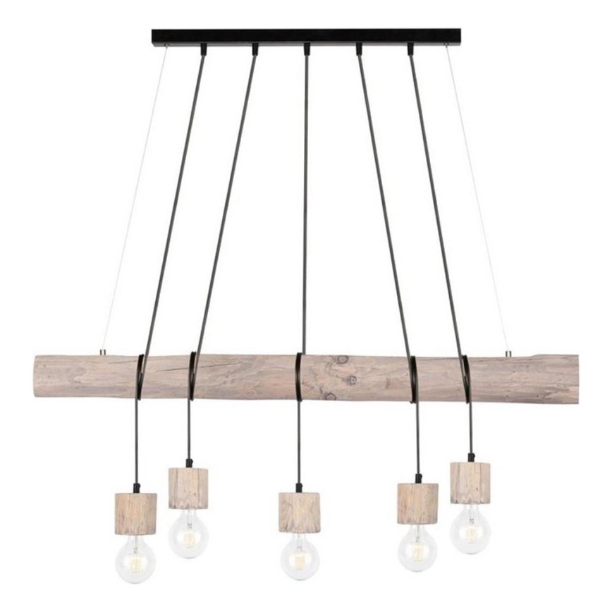 Hanglamp aan een koord TRABO 5xE27/60W/230V grenen