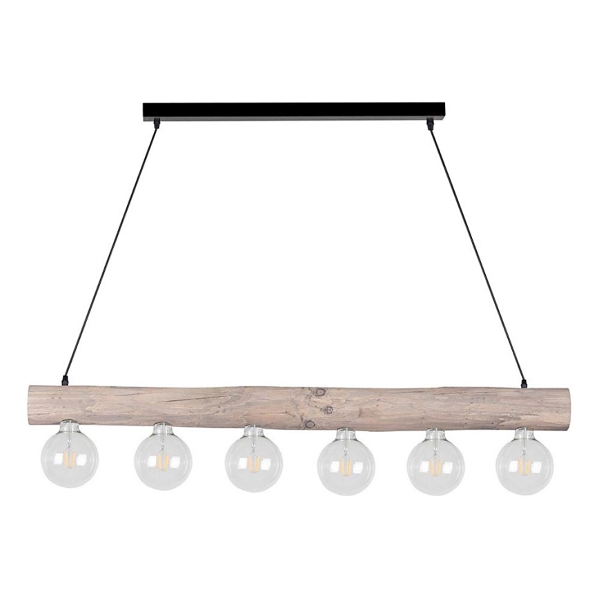 Hanglamp aan een koord TRABO 6xE27/60W/230V grenen
