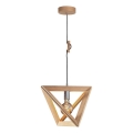 Hanglamp aan een koord TRIGONON 1xE27/60W/230V mat eiken