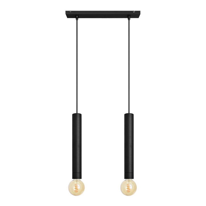 Hanglamp aan een koord TUBA 2xE27/15W/230V zwart
