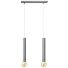 Hanglamp aan een koord TUBA 2xE27/60W/230V grijs