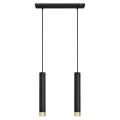 Hanglamp aan een koord TUBA 2xE27/60W/230V zwart/goud