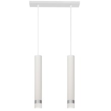 Hanglamp aan een koord TUBA 2xGU10/6,5W/230V wit/mat chroom