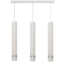 Hanglamp aan een koord TUBA 3xGU10/6,5W/230V wit/mat chroom