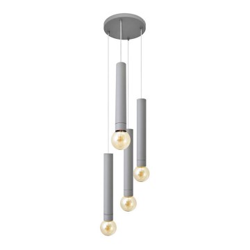 Hanglamp aan een koord TUBA 4xE27/15W/230V grijs