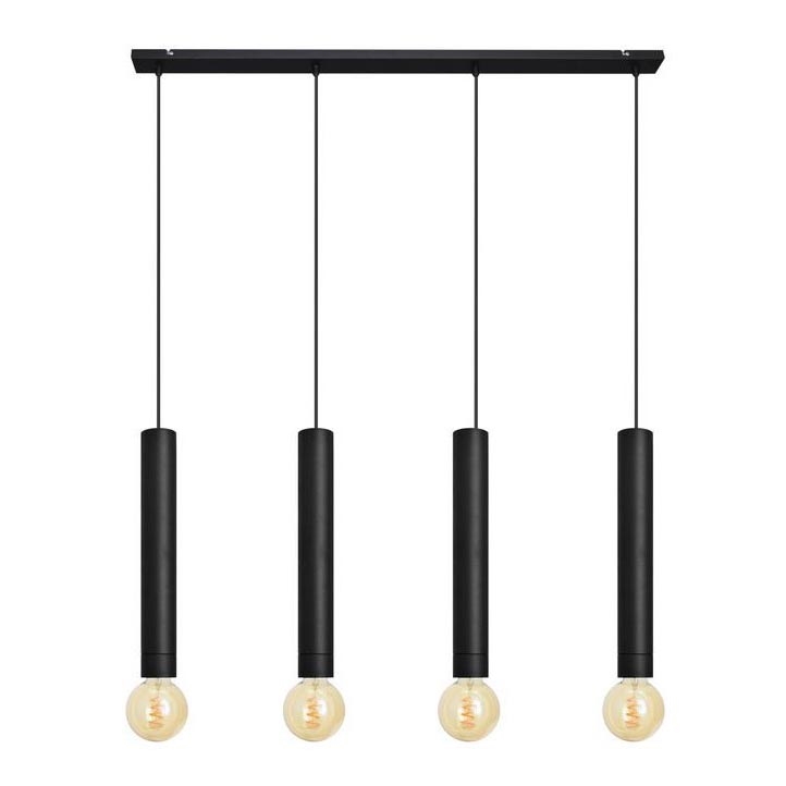 Hanglamp aan een koord TUBA 4xE27/15W/230V zwart