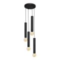 Hanglamp aan een koord TUBA 4xE27/15W/230V zwart