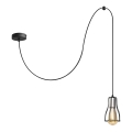 Hanglamp aan een koord TUBE 1xE27/15W/230V zwart/glanzend chroom