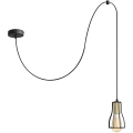 Hanglamp aan een koord TUBE 1xE27/15W/230V zwart/goud