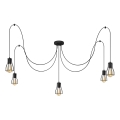 Hanglamp aan een koord TUBE 5xE27/15W/230V spin zwart