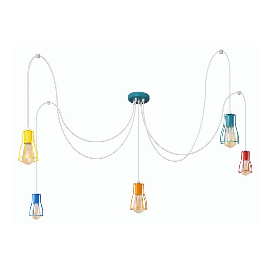 Hanglamp aan een koord TUBE 5xE27/20W/230V spin