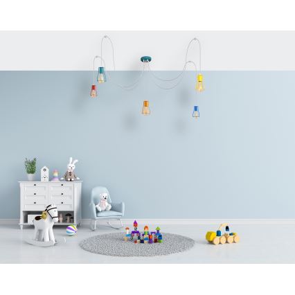 Hanglamp aan een koord TUBE 5xE27/20W/230V spin