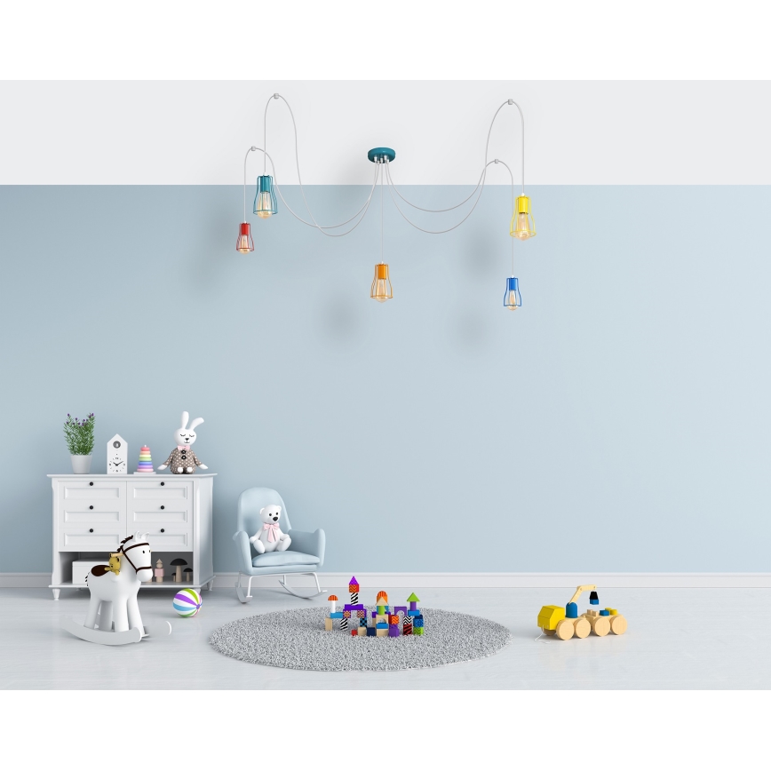 Hanglamp aan een koord TUBE 5xE27/20W/230V spin