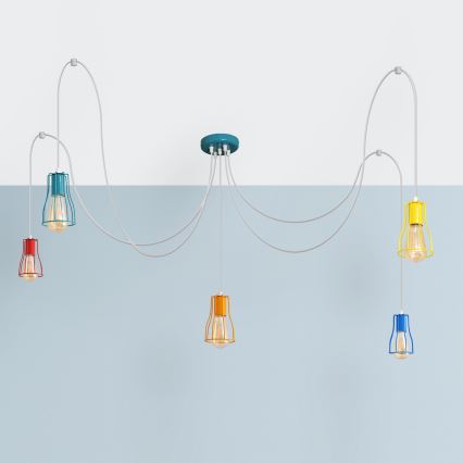 Hanglamp aan een koord TUBE 5xE27/20W/230V spin
