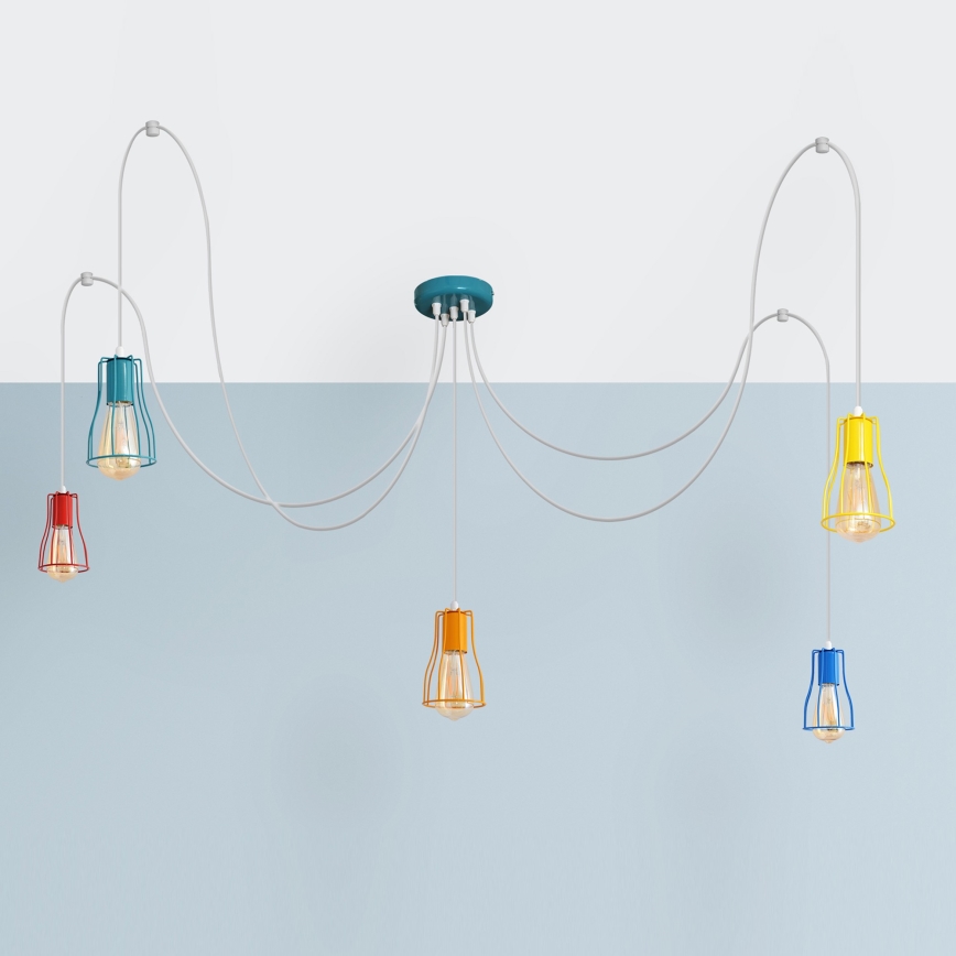 Hanglamp aan een koord TUBE 5xE27/20W/230V spin