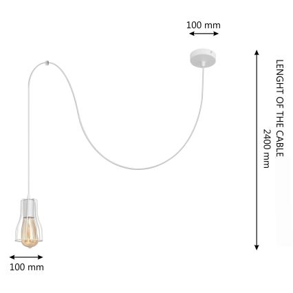 Hanglamp aan een koord TUBE LONG 1xE27/15W/230V wit