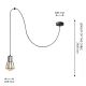 Hanglamp aan een koord TUBE LONG 1xE27/15W/230V zwart/chroom
