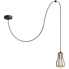 Hanglamp aan een koord TUBE LONG 1xE27/15W/230V zwart/goud