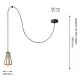 Hanglamp aan een koord TUBE LONG 1xE27/15W/230V zwart/goud