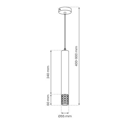 Hanglamp aan een koord TUBI 1xGU10/8W/230V goud