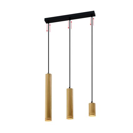 Hanglamp aan een koord TUBO 3xGU10/25W/230V hout