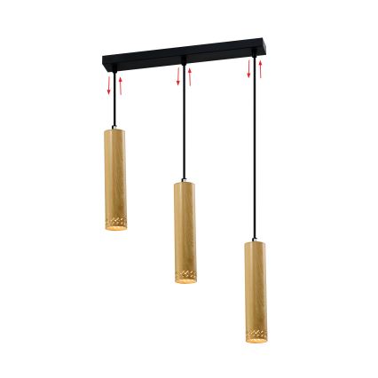 Hanglamp aan een koord TUBO 3xGU10/25W/230V