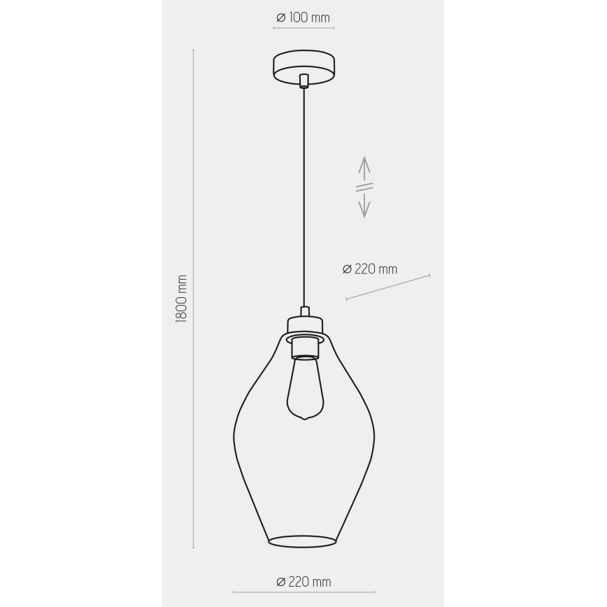 Hanglamp aan een koord TULON 1xE27/60W/230V