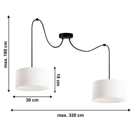 Hanglamp aan een koord TUZ 2xE27/60W/230V spin