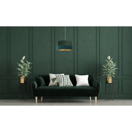 Hanglamp aan een koord TWIST 1xE27/60W/230V groen/goud