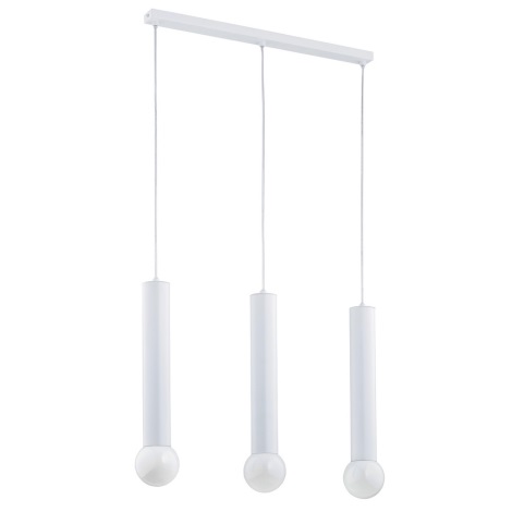 Hanglamp aan een koord TWISTER 3xE27/60W/230V wit