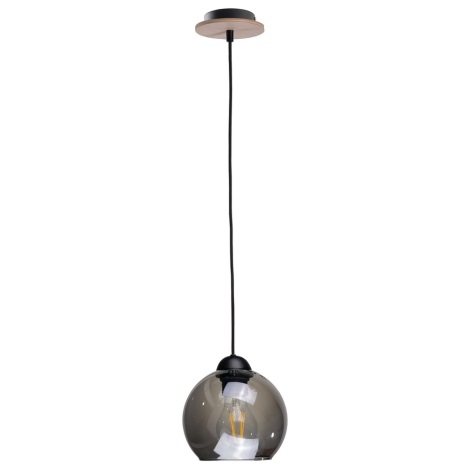 Hanglamp aan een koord UNO WOOD 1xE27/60W/230V zwart/bruin