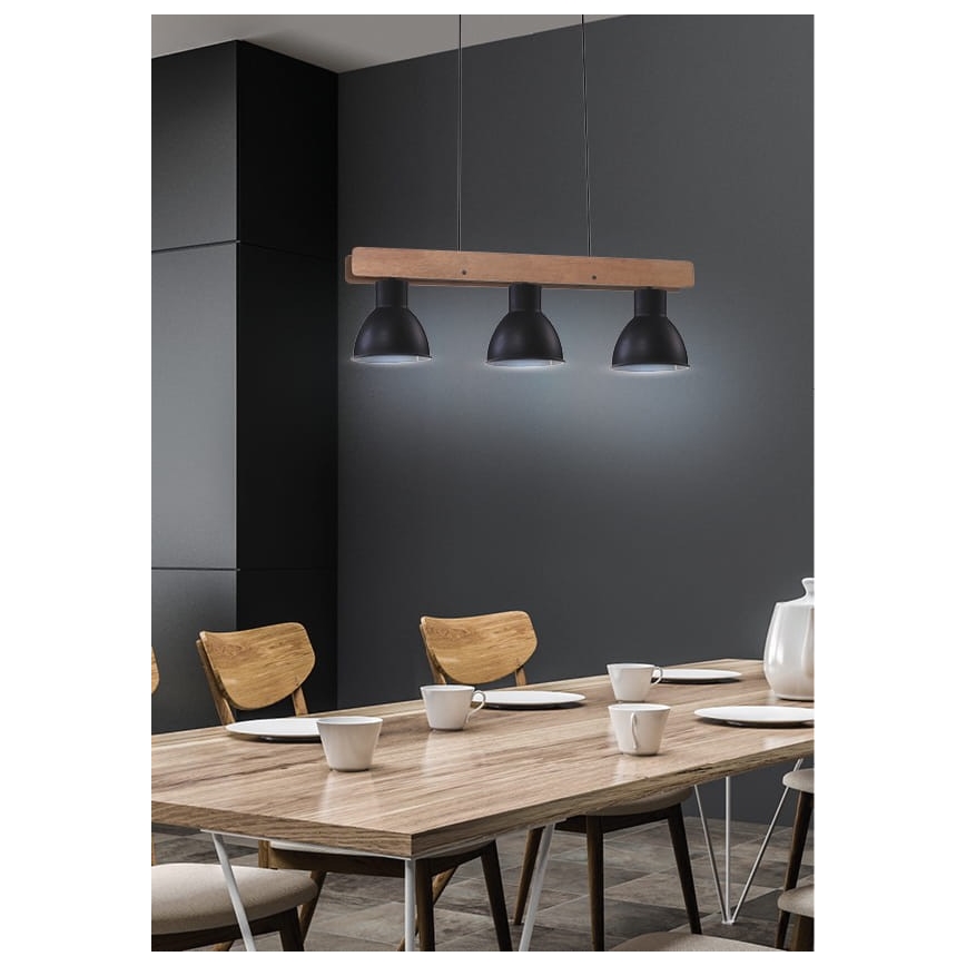 Hanglamp aan een koord VARIO 3xE27/60W/230V Berk
