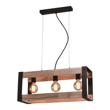 Hanglamp aan een koord VARNA 3xE27/40W/230V eiken