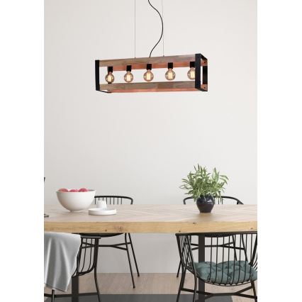 Hanglamp aan een koord VARNA 5xE27/40W/230V eiken